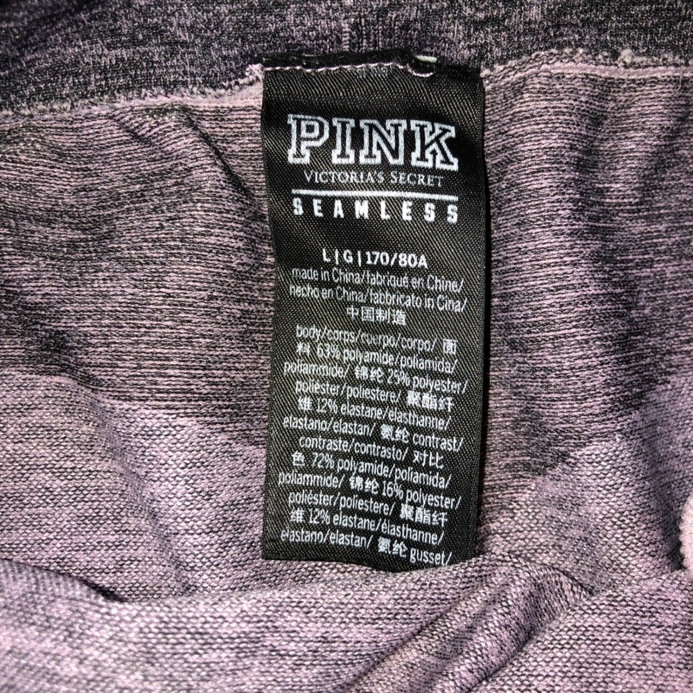 Pink Victoria's Secret Seamless Leggings Purple Grey High Waist Athletic Large - Picture 2 of 14